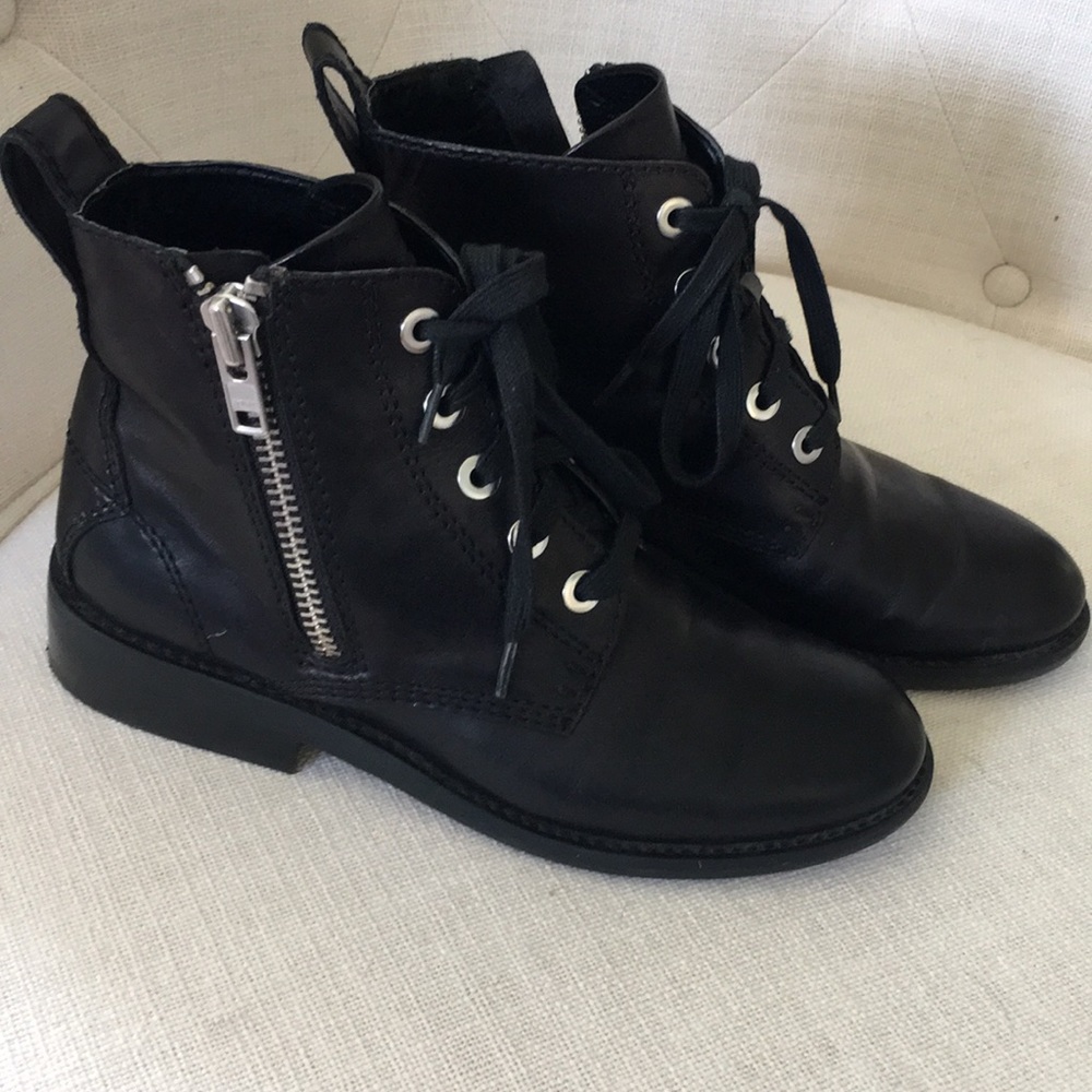 Treasure & Bond lace up leather combat booties - Picture 3 of 6